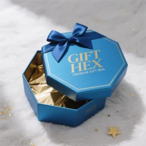 Hexagon Gift Box Magnetic Closure Rigid Folding Paper Packaging for Wedding Favors Skincare Jewelry Gifts