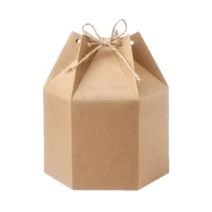 Hexagonal Kraft Paper Sugar Box with Embossing Glossy Lamination UV Coating Varnishing Recyclable Customizable Size