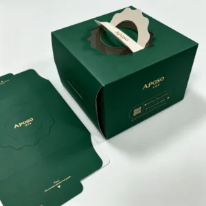 High End Luxury Rigid Gift Box with Gold Cardboard Recyclable UV Printing Handle Premium Packaging for Sweet Treats and Desserts