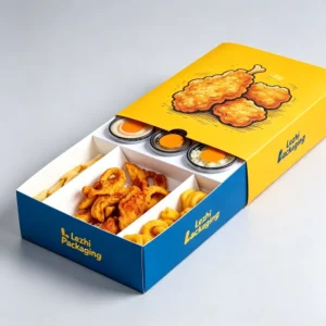 High Quality Custom Disposable Sushi Takeout Box Art Paper Stamped with Kraft Food Dividers