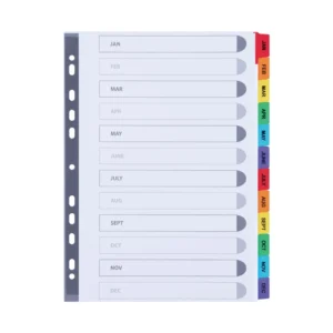 High Quality Paper 12-Tab Index Divider