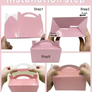 High Quality Popular Packaging Box Fancy Paper Card Material Printing Different Color Cake Box Packaging with Handle