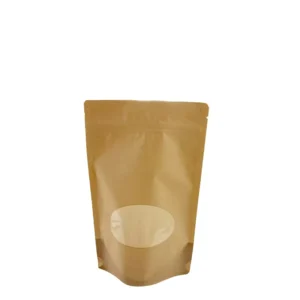 High Quality Printing Transparent Window Kraft Paper Standing Zipper Bag Food Packaging Bag Tea Bag