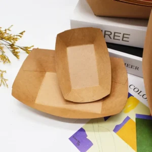 High-Strength Recycled Kraft Paper Tray with Consistent Depth and Rigid Wall for Food Trucks