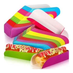 Hot Dog Street Snack Takeaway Fast Food Packaging Food Grade White Black Grey Cardboard Paper Boxes