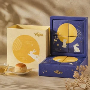 ISO9001 Factory Custom Cardboard Paper Moon Cake Packaging Hard Gift Boxes of 4