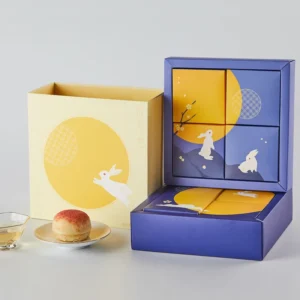 ISO9001 Factory Custom Cardboard Paper Mooncake Gift Box, 4-Pack