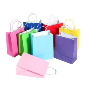 In Stock Polka Dot Kraft Paper Bag Multicolor Creative White Kraft Paper Gift Bags Clothing Shopping Tote