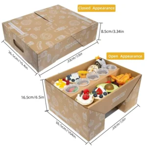 Industrial Kraft Paper Box for Takeaway French Fries and Fried Chicken Nuggets, Slotted Design, UV Printing