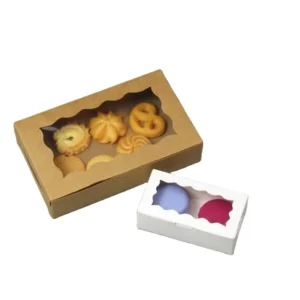 Industrial White Cardboard Donut Packaging Box with Custom PET Window