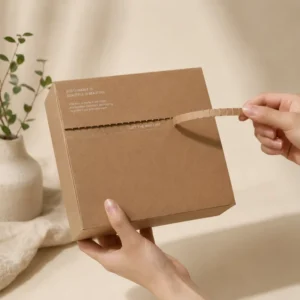 Innovative Kraft Corrugated Shipping Carton with Tear Strip Logo Printing for Cosmetics Apparel Online Order Fulfillment