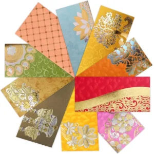 Invitation Flat Paper Gift Envelopes, Assorted Colors, Money Holder for Christmas, Diwali, and Easter