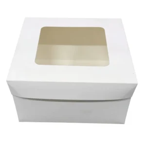 Ivory Paper Customized Printing Easy Assemble Cake Packaging Box With Pvc Window