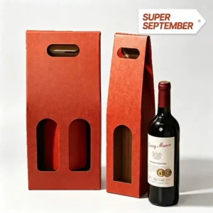 Kraft Corrugated Wine Box Handheld Single/Double Bottle Packaging Gift Bag Custom Logo Manufacturer