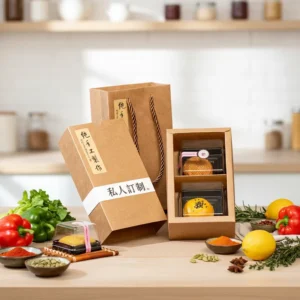 Kraft Mooncake Paper Box, 80-100 Grams, 2-Piece Drawer Food Packaging Box for Egg-Yolk Pastries, Cookies, Bread, and Snacks