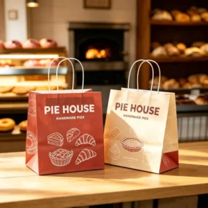 Kraft Paper Bag Takeaway Fast Food Sandwich Salad Dessert Bakery Packaging Bag with Custom Logo