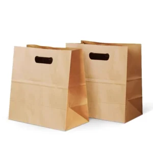 Kraft Paper Bag for Pastry Coffee Take Away Food & Gift Shopping with Magnetic Closure