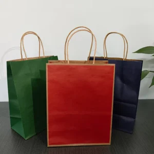 Kraft Paper Bags with Handles Custom Printing Accepted