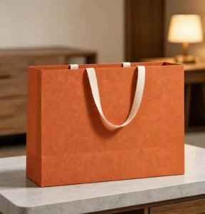 Kraft Paper Bags with Handles, Textured Matte Laminated, for Cookies, Spices, Clothing, and Jewelry