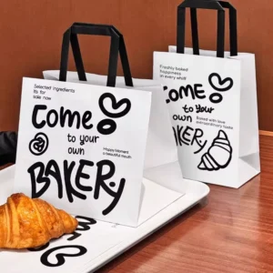Kraft Paper Bakery Delivery and Takeaway Bag for Cakes, Desserts, and Bread