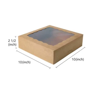 Kraft Paper Baking Box for Cake and Pie with PVC Window