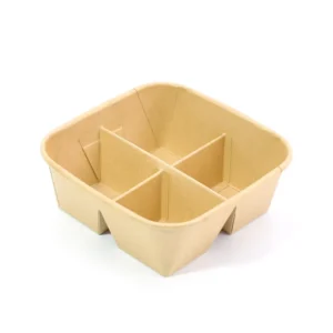 Kraft Paper Bento Style Divided Takeaway Food Tray and Box
