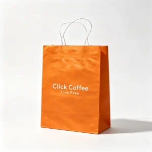 Kraft Paper Beverage Packaging Bags with Rope Handle for Coffee & Milk Tea Single Double Cups Takeaway Printable Logo