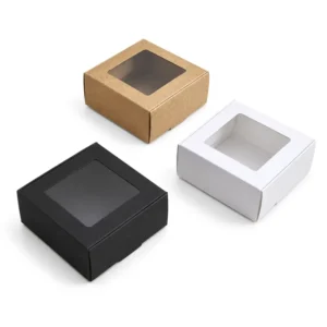 Kraft Paper Biodegradable Soap Packaging Box with Window for Small Business Mailer