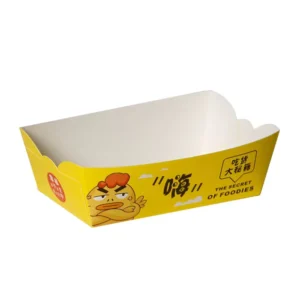Kraft Paper Boat Tray For Snacks Disposable Fast Food Paper Tray