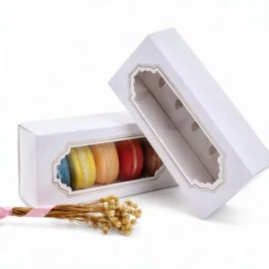 Kraft Paper Box with Window for Cookie Packaging Rustic Style for Bakery
