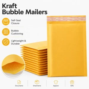 Kraft Paper Bubble Bag Biodegradable Anti Pressure Shockproof Waterproof Courier Envelope Clothing Bag Composite Foam Free Print