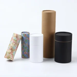 Kraft Paper Canister Cylinder Container for Tea and Coffee, Eco-Friendly Food Grade Biodegradable Cardboard Tube
