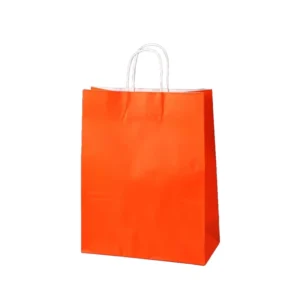 Kraft Paper Carry Bag with Custom Logo and Twisted Paper Handle, Recyclable Shopping Tote for Cosmetic Retail Packaging