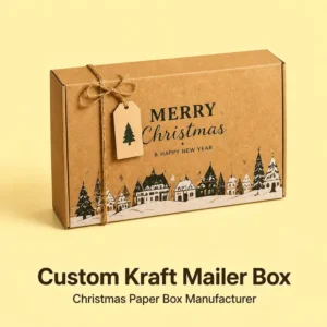Kraft Paper Christmas Shipping Gift Box, Eco-Friendly Recyclable Biodegradable