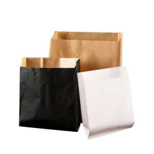 Kraft Paper Cone Greaseproof Bags Disposable Fries Sandwich Fast Food Takeaway Packaging Bag with Your logo