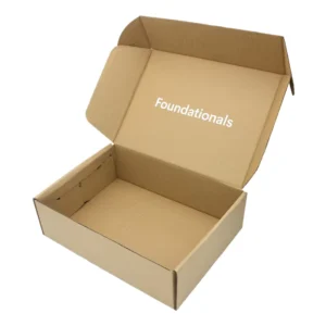 Kraft Paper Corrugated Carton with Handle, UV Coating, Aseptic Food-Safe Glossy Lamination, and Embossing