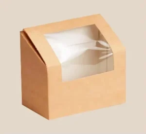 Kraft Paper Display Box with Window, Wedge Shape, for Socks, Lingerie, and Bakery Food Retail