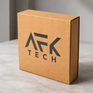 Kraft Paper Drawer Box with Black Foil Stamping and Insert for Electronics