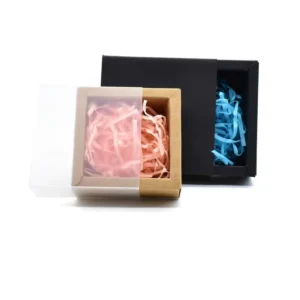 Kraft Paper Drawer Gift Boxes with Window for Jewelry and Watches, Christmas Party DIY Decorative Packaging