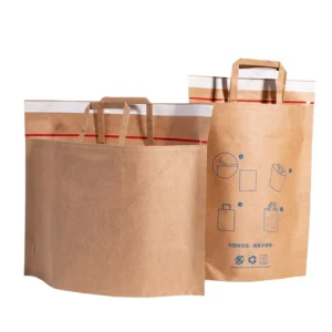 Kraft Paper Envelope Bag with Rigid Handle for Clothing and Boutique Retail