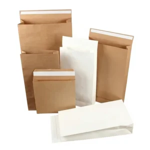 Kraft Paper File Bags for Clothing Express Packaging With Self-Adhesive Square Bottom Fully Degradable