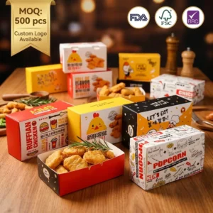 Kraft Paper Folding Food Box Custom Logo Tuck-End Lock FDA Safe Bakery Cookie Cake Pastry Packaging Factory OEM