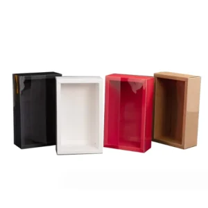Kraft Paper Folding Window Drawer Gift Box for Tea, Dessert, and Cake