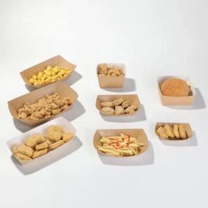 Kraft Paper Food Packaging Lunch Tray