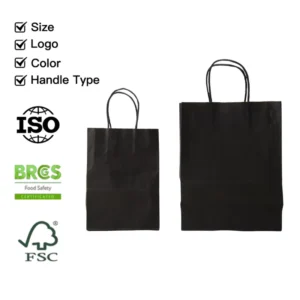 Kraft Paper Food Takeaway Bag with Comfort Grip Handle