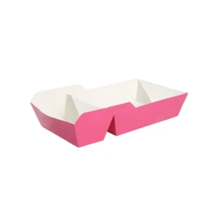 Kraft Paper Food Tray for Takeaway Fried Chicken Chips and Snacks Boat Shape with Handle
