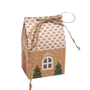 Kraft Paper Gift Box Kit for Candles, Biscuits and Candy, House Shape Advent Calendar, Christmas Packaging