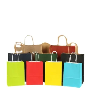Kraft Paper Handbag Custom Made Gift Bag for Catering Milk Tea Coffee Baking Takeaway Packaging Offset Printed Spring Festival