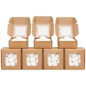 Kraft Paper Handmade Soap Box with Clear Plastic Window and Embossing