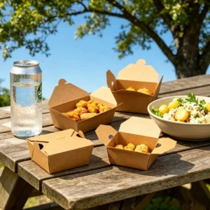 Kraft Paper Leak-Proof Food Box with Internal PE Lamination for Fried Chicken and Fries